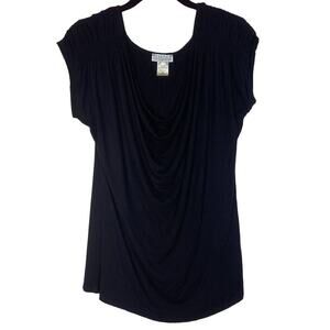Joseph A. Black Draped Top Size Small